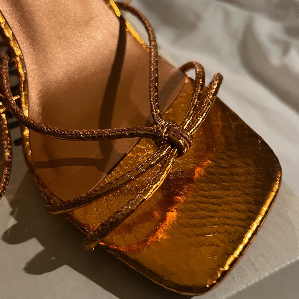 Nordstrom Gold and Orange Sandals